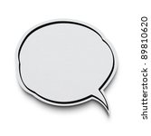 Speech bubble on white with...