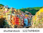 Riomaggiore is a village in the province of La Spezia, Liguria, Cinque Terre Coast of Italy. Riomaggiore one of five famous colorful villages of Cinque Terre National Park in Italy. Landmark of Italy