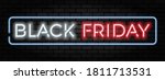 black friday sale neon banner.... | Shutterstock .eps vector #1811713531