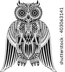 hand drawn owl illustration... | Shutterstock .eps vector #403063141