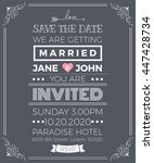 vintage wedding invitation card ... | Shutterstock .eps vector #447428734