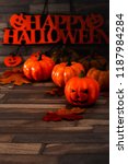 holiday of halloween concept... | Shutterstock . vector #1187984284