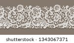 vintage lace ribbon with floral ... | Shutterstock .eps vector #1343067371
