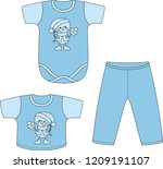 set of clothes for the newborn... | Shutterstock .eps vector #1209191107