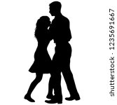 black silhouettes dancing man... | Shutterstock .eps vector #1235691667