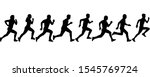 set of silhouettes. runners on... | Shutterstock . vector #1545769724