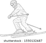 Mountain Slalom Skier...