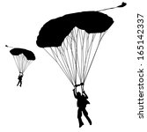 skydiver  silhouettes... | Shutterstock . vector #165142337
