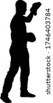 black silhouette of an athlete... | Shutterstock .eps vector #1746403784