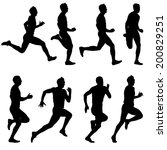 set of silhouettes. runners on... | Shutterstock .eps vector #200829251
