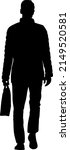 silhouette of a walking man on... | Shutterstock .eps vector #2149520581