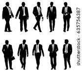 set silhouette businessman man... | Shutterstock . vector #635756387