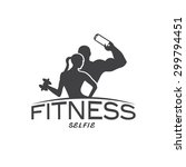 man and woman of fitness... | Shutterstock .eps vector #299794451