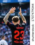 Small photo of BARCELONA - MAR 1: Kieran Trippier plays at the La Liga match between RCD Espanyol and Atletico de Madrid at the RCDE Stadium on March 1, 2020 in Barcelona, Spain.