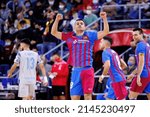 Small photo of BARCELONA - DEC 8: Marcenio celebrates after scoring a goal at the Primera Division LNFS match between FC Barcelona Futsal and Movistar Inter at the Palau Blaugrana on December 8, 2021 in Barcelona.