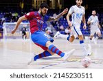 Small photo of BARCELONA - DEC 8: Matheus in action at the Primera Division LNFS match between FC Barcelona Futsal and Movistar Inter at the Palau Blaugrana on December 8, 2021 in Barcelona, Spain.