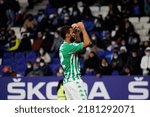 Small photo of BARCELONA - JAN 21: Willian Jose celebrates after scoring a goal during the La Liga match between RCD Espanyol and Real Betis Balompie at the RCDE Stadium on January 21, 2022 in Barcelona, Spain.
