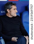 Small photo of BARCELONA - APR 8: The coach Ernesto Valverde in action at the LaLiga match between RCD Espanyol and Athletic Club de Bilbao at the RCDE Stadium on April 8, 2023 in Barcelona, Spain.