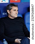 Small photo of BARCELONA - APR 8: The coach Ernesto Valverde in action at the LaLiga match between RCD Espanyol and Athletic Club de Bilbao at the RCDE Stadium on April 8, 2023 in Barcelona, Spain.