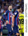 Small photo of BARCELONA - OCT 20: Gerard Pique in action during the LaLiga match between FC Barcelona and Villarreal CF at the Spotify Camp Nou Stadium on October 20, 2022 in Barcelona, Spain.