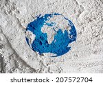 Globe Earth Idea   On Cement...