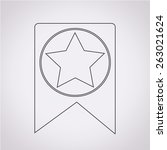 web bookmark ribbon icon | Shutterstock .eps vector #263021624