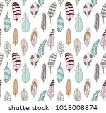 hand drawn seamless pattern... | Shutterstock .eps vector #1018008874