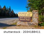 Sign Of Kancamagus Pass On The...