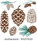 pinecone collection | Shutterstock .eps vector #94197610