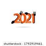 logo fork and spoon with 2021... | Shutterstock .eps vector #1792919461