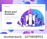 landing page template of boost... | Shutterstock .eps vector #1074838901