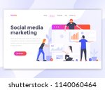 landing page template of social ... | Shutterstock .eps vector #1140060464