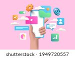 3d handhold phone mobile app... | Shutterstock .eps vector #1949720557