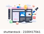 web ui ux design  web... | Shutterstock .eps vector #2100417061