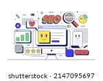 seo optimization concept.... | Shutterstock .eps vector #2147095697
