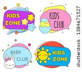 kids zone banners. colorful... | Shutterstock .eps vector #1384671527
