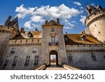 Small photo of SULLY SUR LOIRE, FRANCE, APRIL 04, 2023 : exteriors and fortress castle of Sully sur loire near Orleans, Loire valley, France