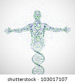 abstract model of man of dna... | Shutterstock .eps vector #103017107