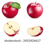 Red apple collection isolated...