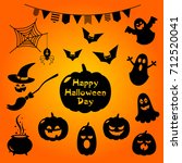 set of halloween stickers | Shutterstock .eps vector #712520041