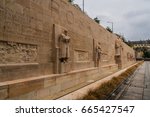 Small photo of GENEVA, SWITZERLAND - NOVEMBER 14, 2016: International Monument of the Reformation Wall (1909) in Parc des Bastions (Bastions Park).