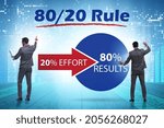 Small photo of Businessman in pareto rule illustration