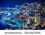 Night view of Monaco from mountain