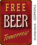 vintage style tin sign "free... | Shutterstock .eps vector #103992911