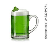 Full green beer mug with a...