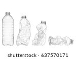 Stages of water bottle from full to crushed