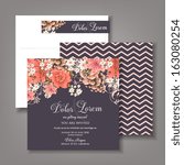 wedding invitation card with... | Shutterstock .eps vector #163080254