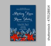 floral wedding invitation with... | Shutterstock .eps vector #470128814