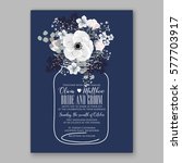 anemone wedding invitation card ... | Shutterstock .eps vector #577703917