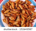 Dish of fried insects as food